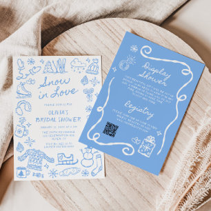 Snow In Love All In One Bridal Shower Invitation