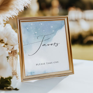 Snow in Love Blue Bridal Shower Favours Poster