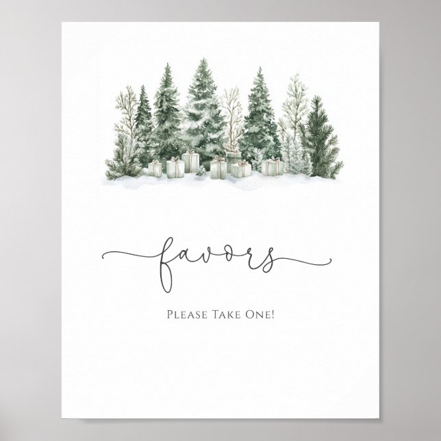 Snow In Love Bridal Shower Favours Poster (Front)