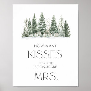Snow In Love Bridal Shower How Many Kisses Poster