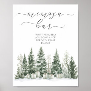 Snow In Love Bridal Shower Mim-osa Bar Poster