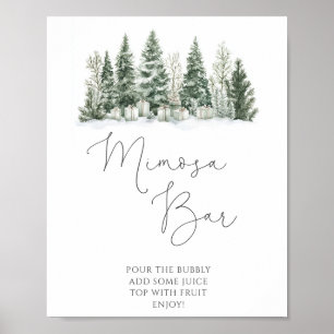 Snow In Love Bridal Shower Mimosa bar Poster