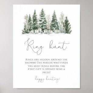 Snow In Love Bridal Shower Ring Hunt Poster