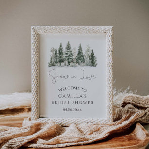 Snow In Love Bridal Shower Welcome Poster