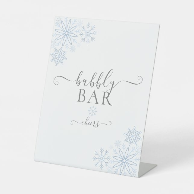 Snow in Love Bubbly Bar Pedestal Sign (Front)