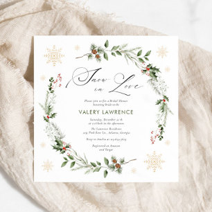 Snow in Love Christmas Bridal Shower Invitation