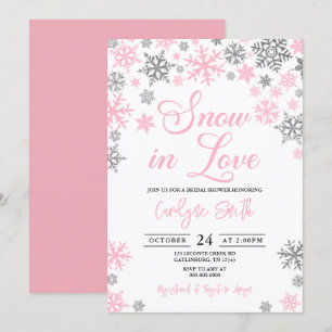 Snow In Love Christmas Bridal Shower Invitation