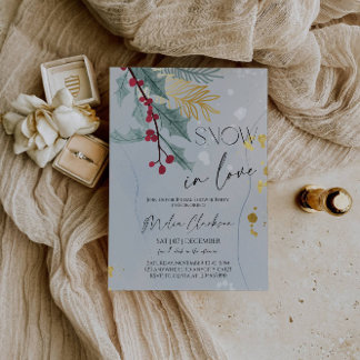 Snow in Love | Christmas Bridal Shower Party Invitation