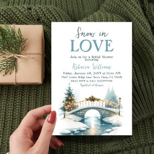 Snow in Love Christmas Winter Bridal Shower Invitation