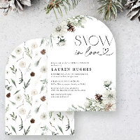 Snow in Love Evergreen Bridal Shower invitation
