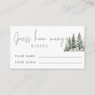 Snow In Love Guess How Many Kisses Bridal Game  Enclosure Card