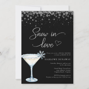 Snow in Love Modern Snowflake Bridal Shower  Invitation