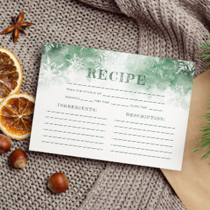 Snow in Love Recipe Bridal Shower Enclosure Card