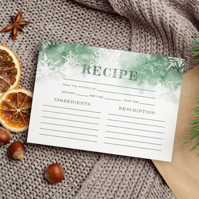 Snow in Love Recipe Bridal Shower Enclosure Card (Creator Uploaded)