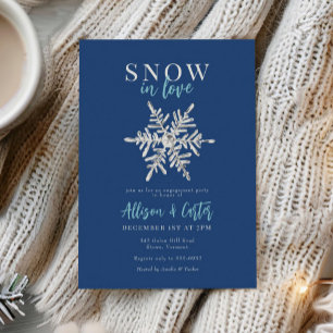 Snow in Love Snowflake Engagement Invitation