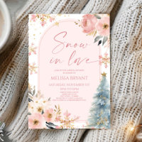 Snow In Love Snowflake Pink Winter Bridal Shower 