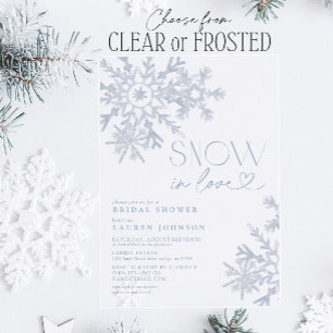 Snow In Love Snowflake Winter Bridal Shower Acrylic Invitations