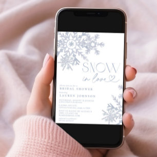 Snow In Love Snowflake Winter Bridal Shower Invitation