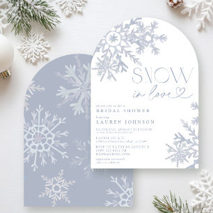 Snow In Love Snowflake Winter Bridal Shower Invitation