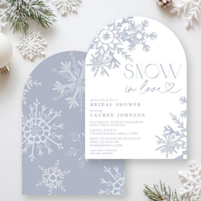Snow In Love Snowflake Winter Bridal Shower Invitation (Creator Uploaded)