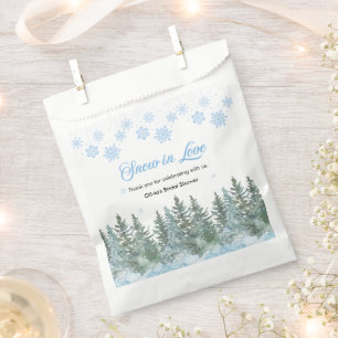 Snow in Love Snowflakes Bridal Shower Thank You Favour Bags