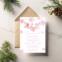 Snow in love snowflakes winter baby shower