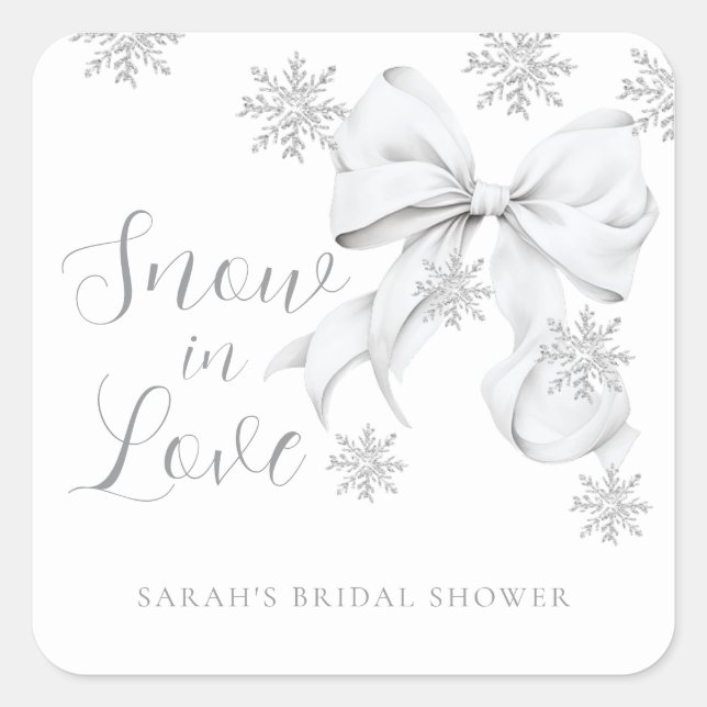 Snow in Love Square Sticker (Front)