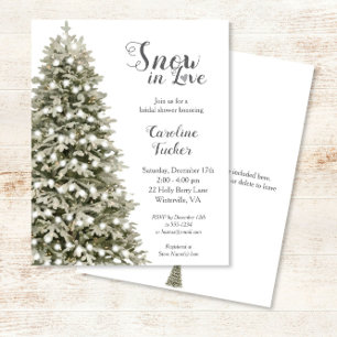 Snow in Love Tree Budget Bridal Shower Invite