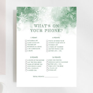 Snow in Love What On Your Phone Bridal Shower Game