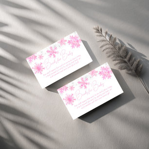 Snow in love winter baby shower book request enclosure card