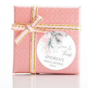 Snow in love winter bridal shower favour classic round sticker