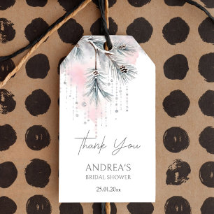 Snow in love winter bridal shower favour gift tags