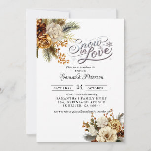 Snow in love winter bridal shower invitation