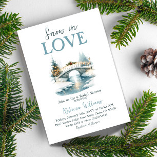 Snow in Love Winter Bridal Shower Invitation