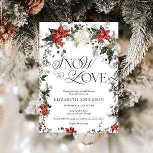 Snow in Love Winter Bridal Shower Invitation