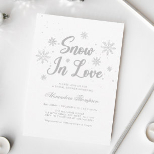 Snow In Love Winter Bridal Shower Invitation