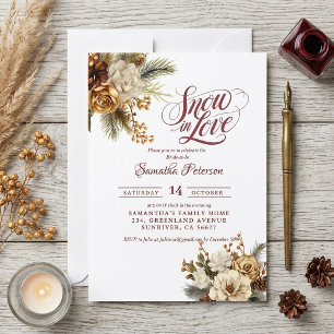 Snow in love winter bridal shower invitation