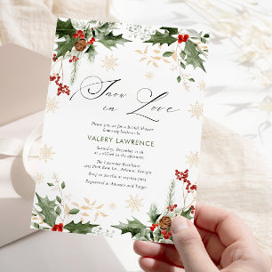 Snow in Love Winter Bridal Shower  Invitation