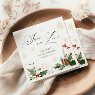 Snow in Love Winter Bridal Shower  Napkin