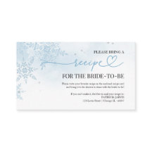 Snow in Love Winter Bridal Shower Recipe Request
