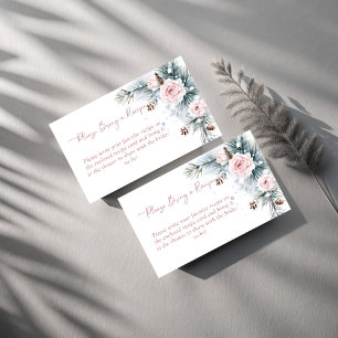 Snow in love winter bridal shower snowy pines enclosure card