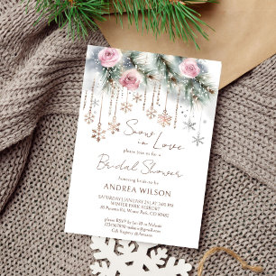 Snow in love winter bridal shower template
