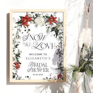 Snow In Love Winter Bridal Shower Welcome Poster