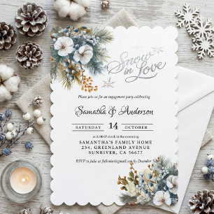 Snow in love winter Engagement Party Invitation