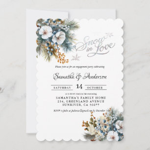 Snow in love winter Engagement Party Invitation