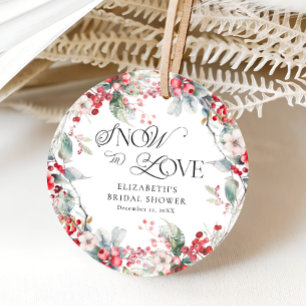 Snow in Love Winter Floral Bridal Shower Thank You Favour Tags