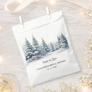 Snow in Love winter pine forest Bridal Shower Favour Bags