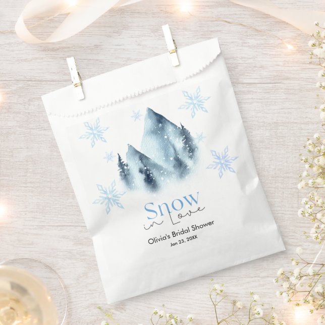 Snow in Love Winter Snowflakes Bridal Shower Favour Bags (Clipped)