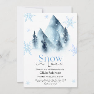 Snow in Love Winter Snowflakes Bridal Shower Invitation