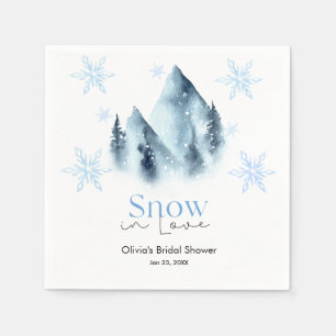 Snow in Love Winter Snowflakes Bridal Shower Napkin